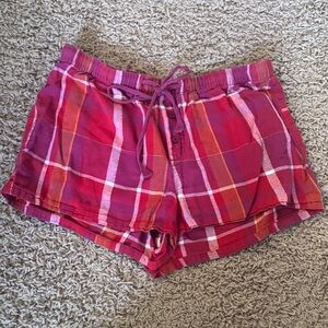 Gilligan & O'Malley Red and Pink Plaid Pajama Shorts